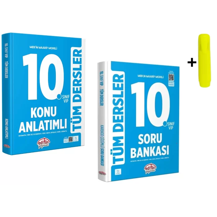 EDİTÖR 10. Sınıf VIP Tüm Dersler Konu Anlatım Ve Soru Bankası Seti
