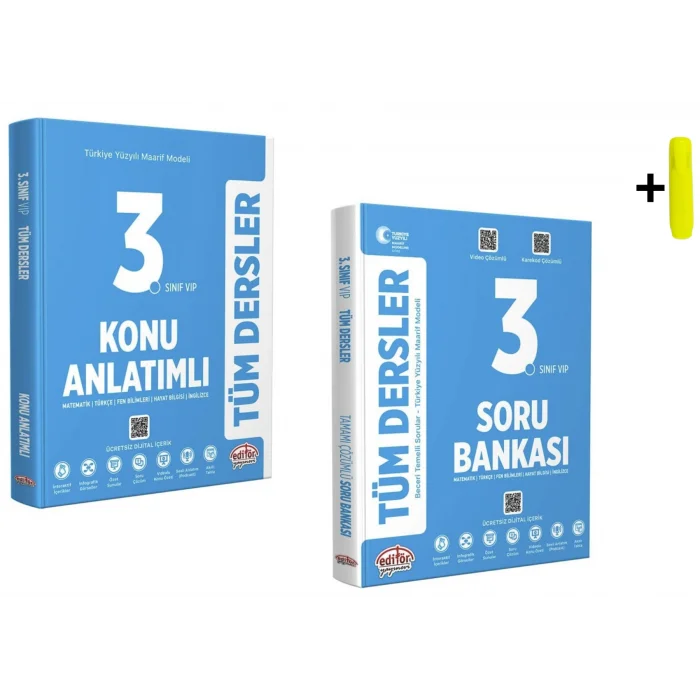 Editör 3. Sınıf Tüm Dersler Maarif Model Konu Anlatımlı Ve Soru Bankası
