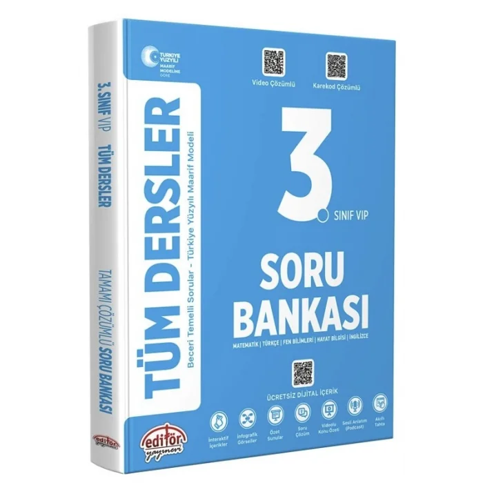Editör 3. Sınıf Tüm Dersler Soru Bankası Maarif