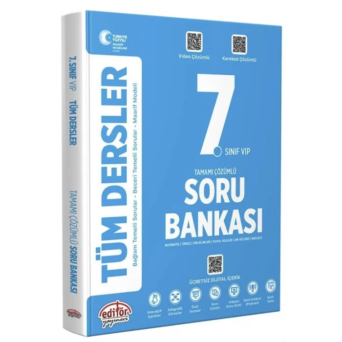 Editör 7. Sınıf Tüm Dersler Maarif Model Soru Bankası