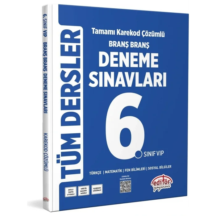 Editör Yayınları 6. Sınıf Tüm Dersler Branş Branş Tamamı Çözümlü Deneme Sınavları