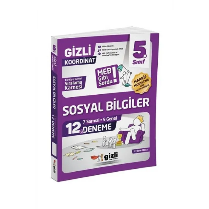 Gizli Yayınları 5. Sınıf Sosyal Bilgiler 12li Deneme-Meb Gibi Sordu