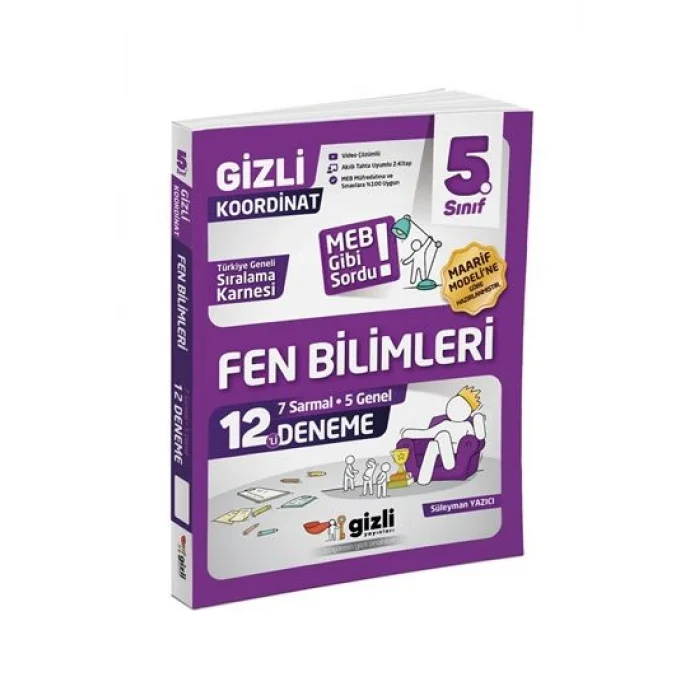 Gizli Yayınları 5. Sınıf Fen Bilimleri 12li Deneme-Meb Gibi Sordu