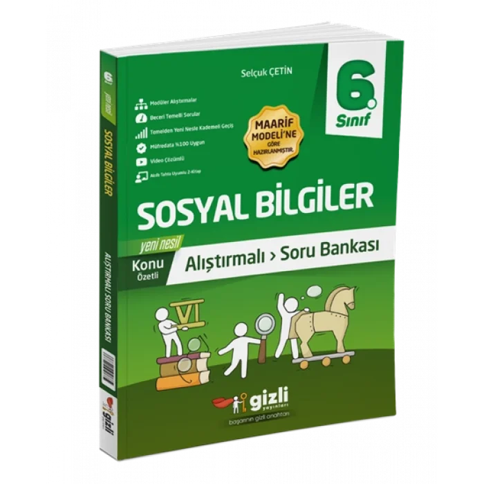 Gizli Yayınları 6. Sınıf Sosyal Bilgiler Alıştırmalı Soru Bankası Yeni