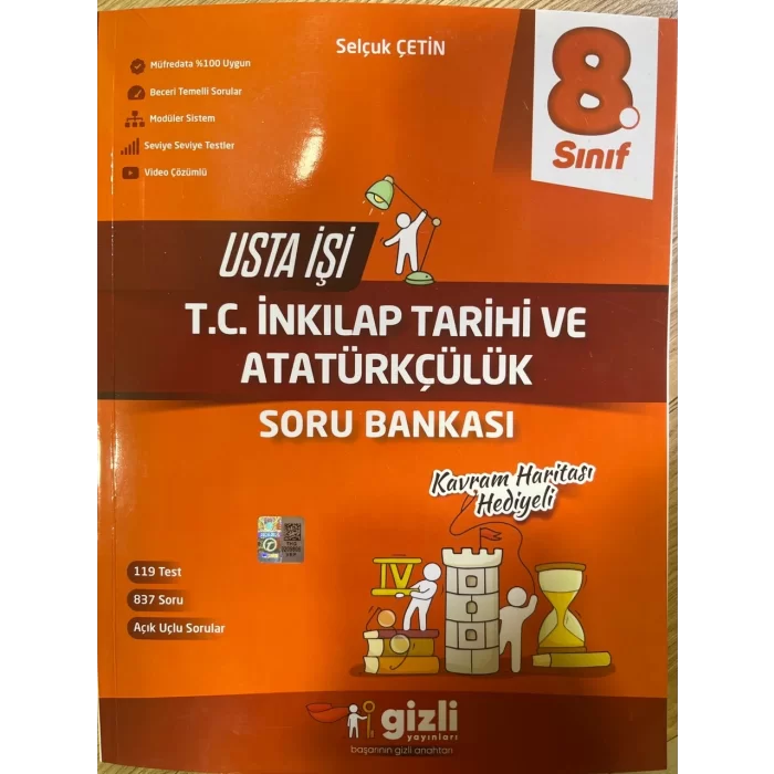 Gizli Yayınları 8. Sınıf Usta İşi T.C. İnkılap Tarihi ve Atatürkçülük Soru Bankası