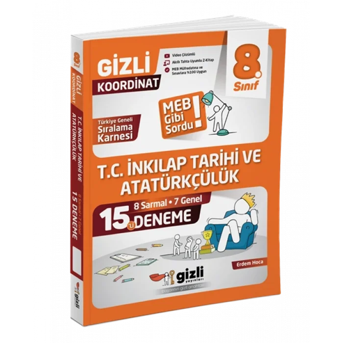 Gizli Yayınları Lgs 8. Sınıf T.c. Inkılap Tarihi ve Atatürkçülük 15li Deneme-Meb Gibi Sordu