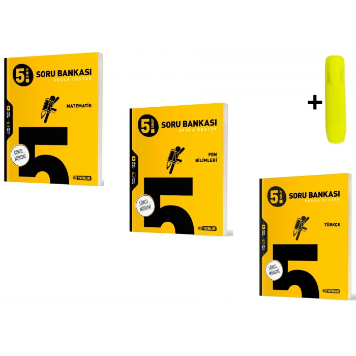 Hız Yayınları 5.Sınıf Matematik Fen Türkçe Soru Bankası Seti