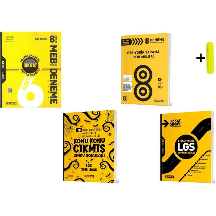Hız Yayınları 8. Sınıf LGS Genel 6 Lı Periyodik 8 li Deneme Çıkmış Sorular Ve Tüm Dersler Soru Yeni