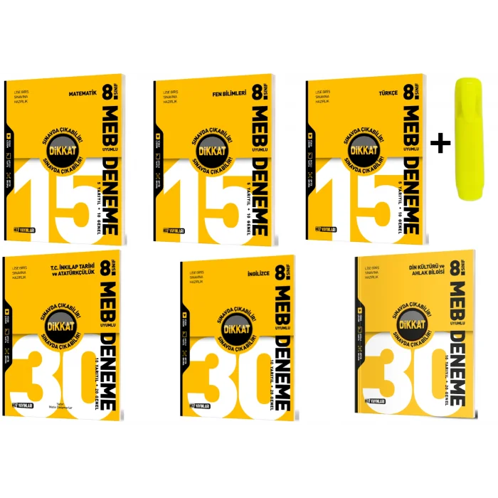 Hız Yayınları Hız 8. Sınıf 15 Li Matematik Fen Türkçe İnkılap İngilizce Din Deneme Yeni