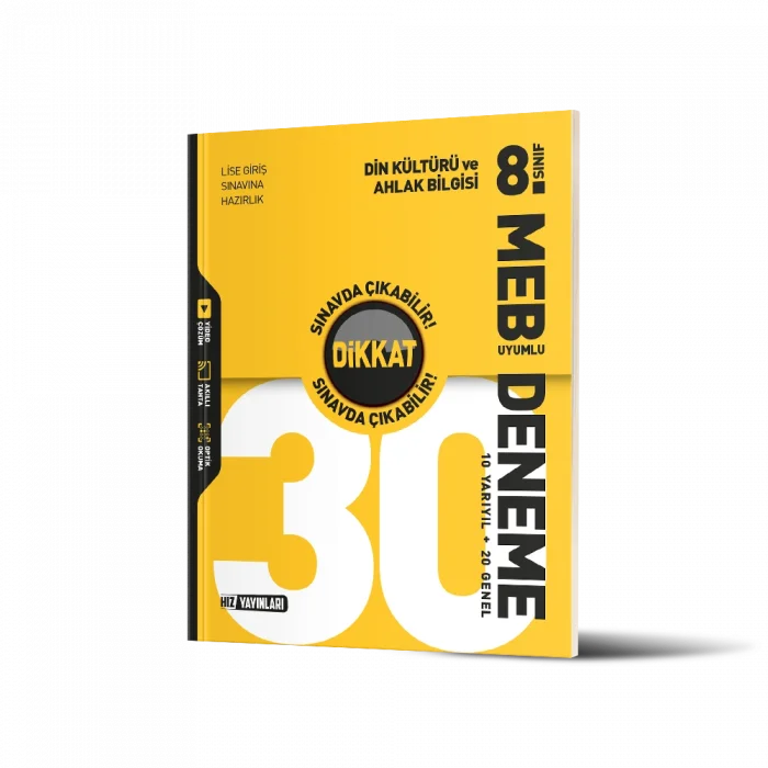 Hız Yayınları Hız 8. Sınıf 30 Lu Din Kültürü Ve Ahlak Bilgisi Deneme Yeni