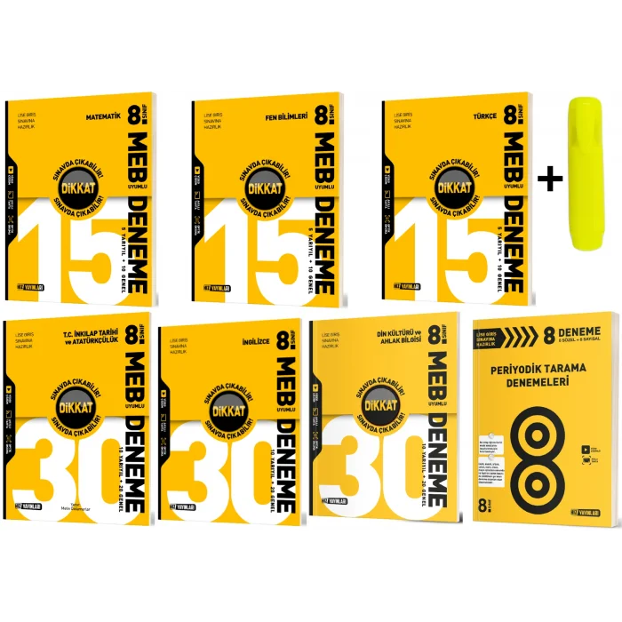 Hız Yayınları Hız 8. Sınıf Tüm Dersler Deneme Seti 7 Kitap Yeni