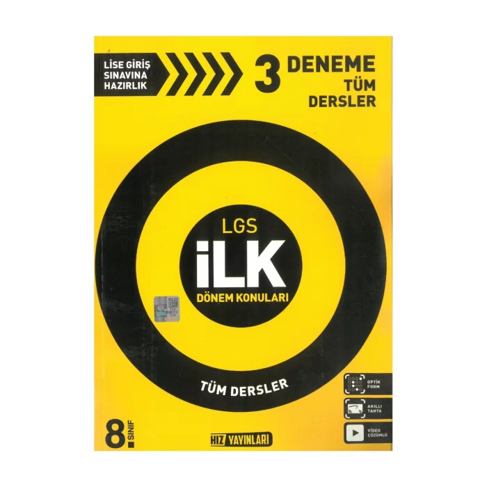 Hız Yayınları LGS 1.Dönem Tüm Dersler 3 lü Deneme Sınavı Yeni