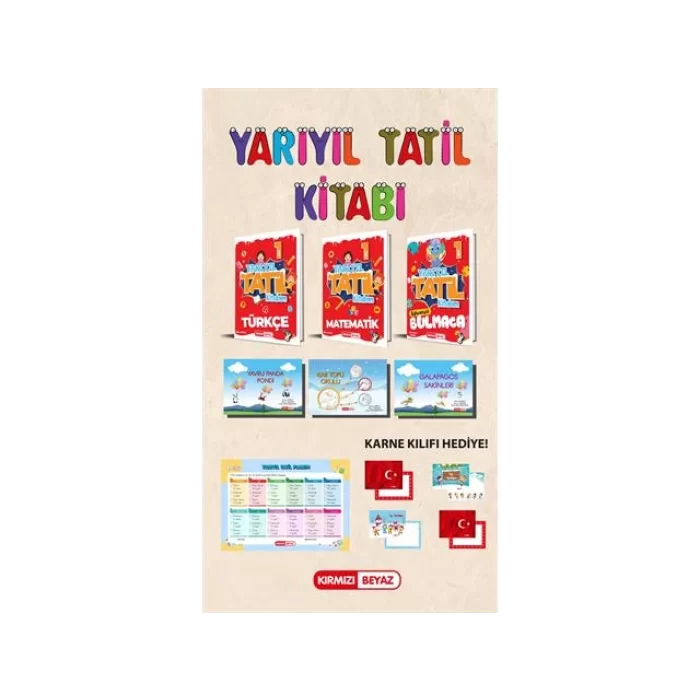 Kırmızı Beyaz 1. Sınıf Yarıyıl Tatil Kitabım Seti Yeni