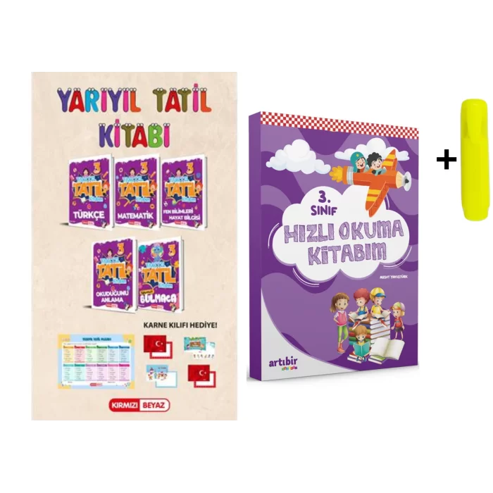 Kırmızı Beyaz 3. Sınıf Yarıyıl Tatil Kitabım Hediyeli Seti Yeni