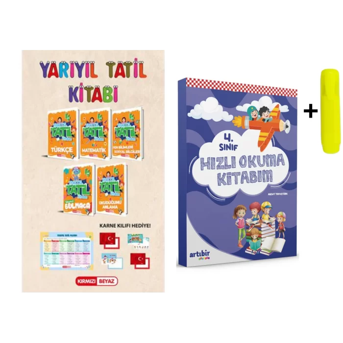 Kırmızı Beyaz 4. Sınıf Yarıyıl Tatil Kitabım Hediyeli Seti Yeni