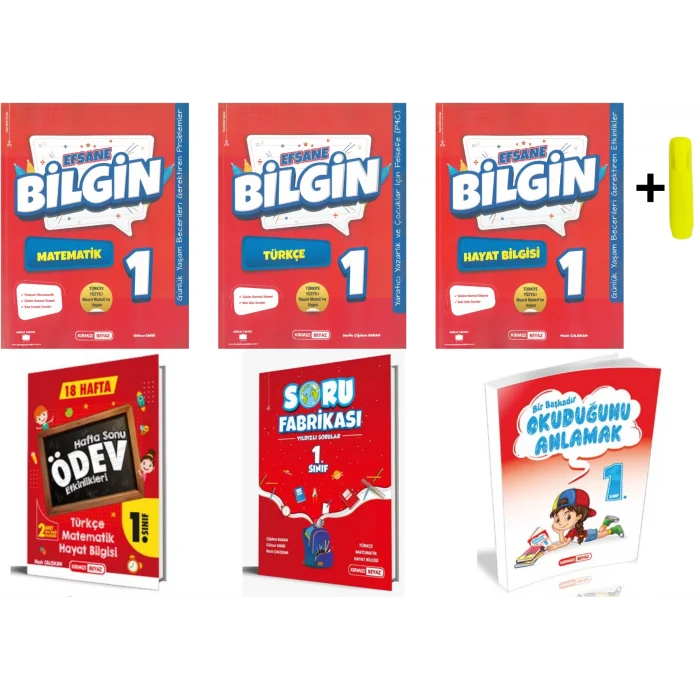 Kırmızı Beyaz Efsane Bilgin 1. Sınıf 2. Dönem Seti 6 Kitap Yeni