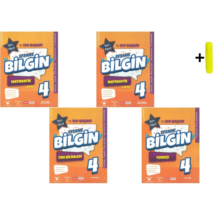 Kırmızı Beyaz Efsane Bilgin Matematik Fen Ve Türkçe 4.Sınıf (4 KİTAP)