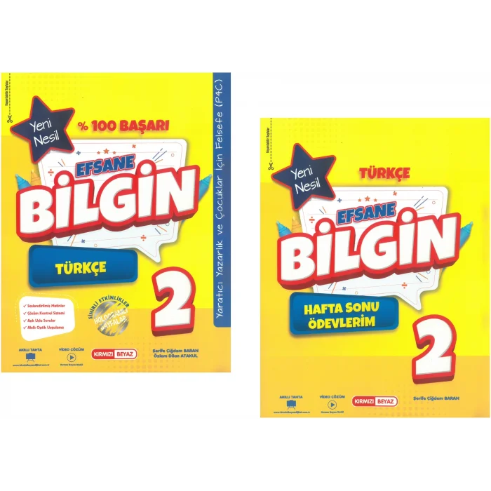 Kırmızı Beyaz Efsane Bilgin Türkçe 2.Sınıf (2 KİTAP)