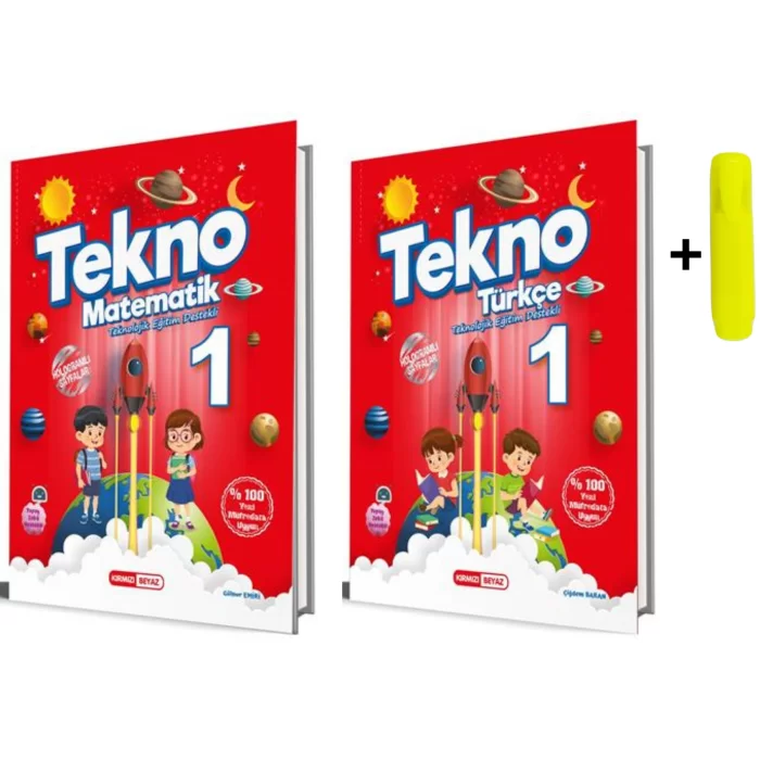 Kırmızı Beyaz Tekno 1.Sınıf 2.Dönem Matematik Türkçe 2li Set