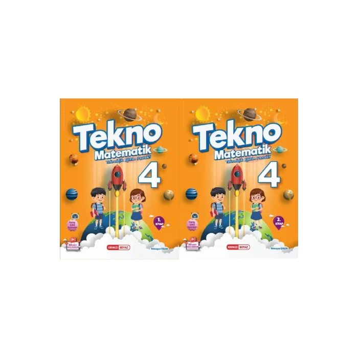 Kırmızı Beyaz Yayınları 4. Sınıf Tekno Matematik 4 (1 .Dönem) ve 2.Dönem Kitap Seti (2 Kitap)