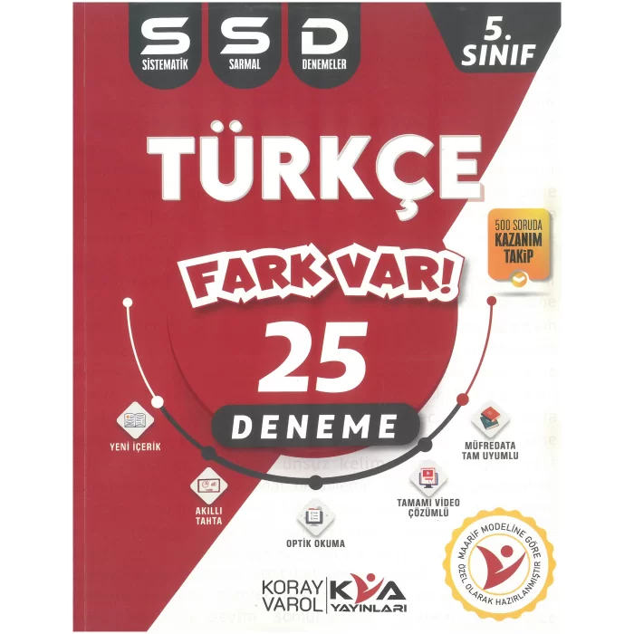 Kva Yayınları 5.Sınıf Türkçe 25 Sistematik Sarmal Deneme Yeni