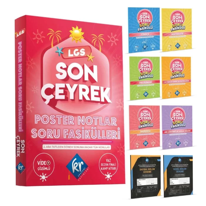 LGS Son Çeyrek Poster Notlar Soru Fasikülleri Kr Akademi Yayınları