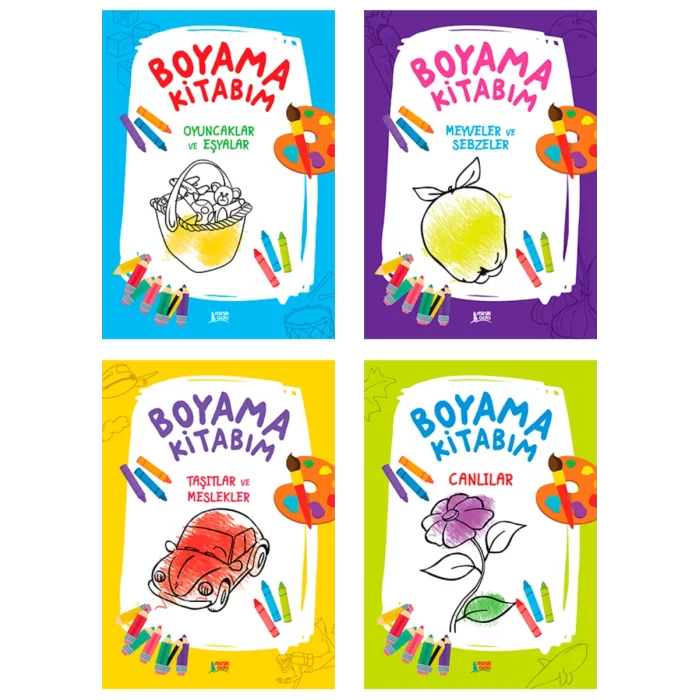 Minik Ada Boyama Kitapları Serisi 4 Kitap Birarada Erdem Çocuk