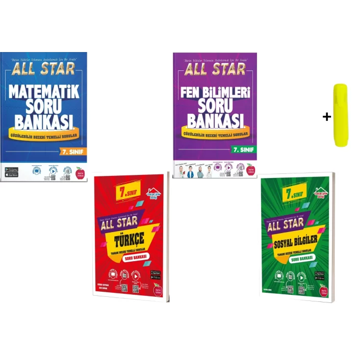 Newton 7. Sınıf Matematik Fen Türkçe Sosyal All Star Soru Bankası 4 Kitap Set