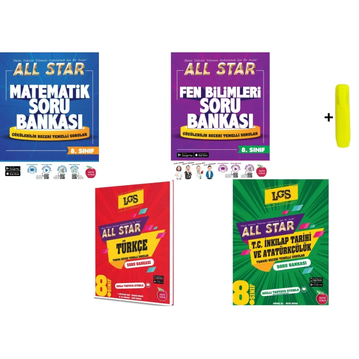 Newton 8. Sınıf Matematik Fen Türkçe İnkılap All Star Soru Bankası 4 Kitap Set