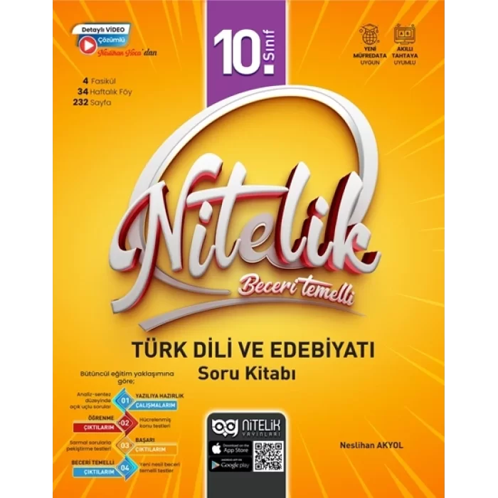 Nitelik 10.Sınıf Beceri Temelli Türk Dili ve Edebiyatı Soru Kitabı Yeni