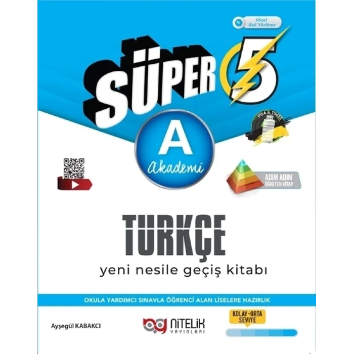 Nitelik 5. Sınıf Süper Türkçe A (Akademi) Yeni Nesile Geçiş Kitabı