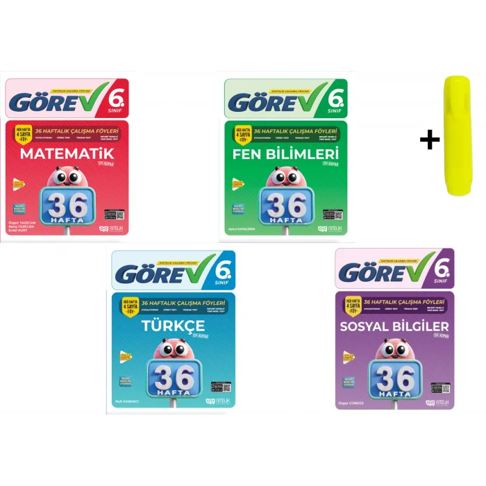 Nitelik 6.Sınıf Görev Matematik Fen Türkçe Sosyal 36 Haftalık Çalışma Föyleri