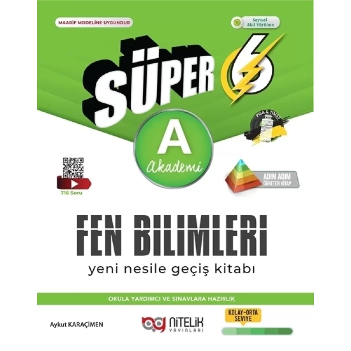 Nitelik 6.Sınıf Süper Fen Bilimleri Soru Kitabı Yeni Nesil (A)