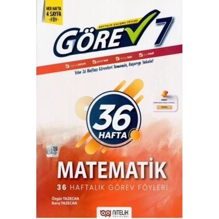 Nitelik 7. Sınıf Görev Matematik 36 Haftalık Görev Föyleri Yeni