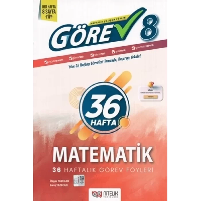 Nitelik 8.Sınıf Görev Matematik 36 Haftalık Görev Föyleri