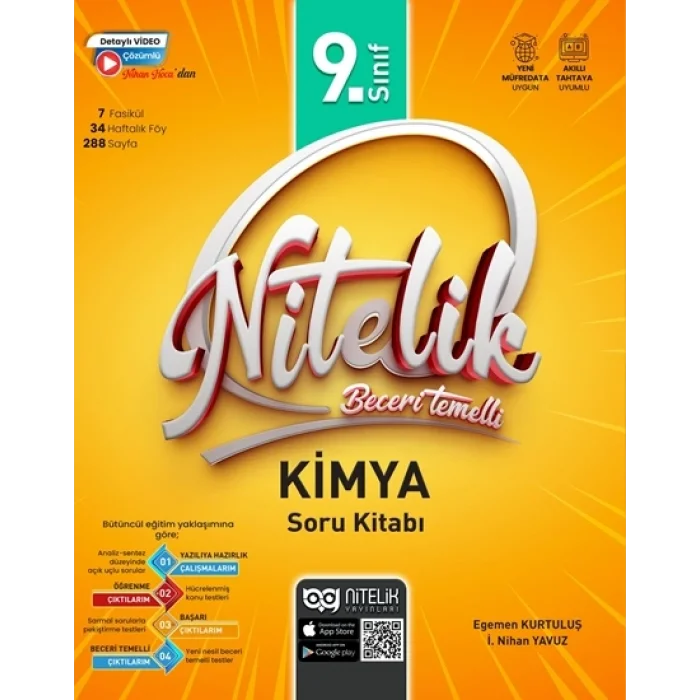 Nitelik 9.sınıf Kimya Soru Kitabı Beceri Temelli Yeni