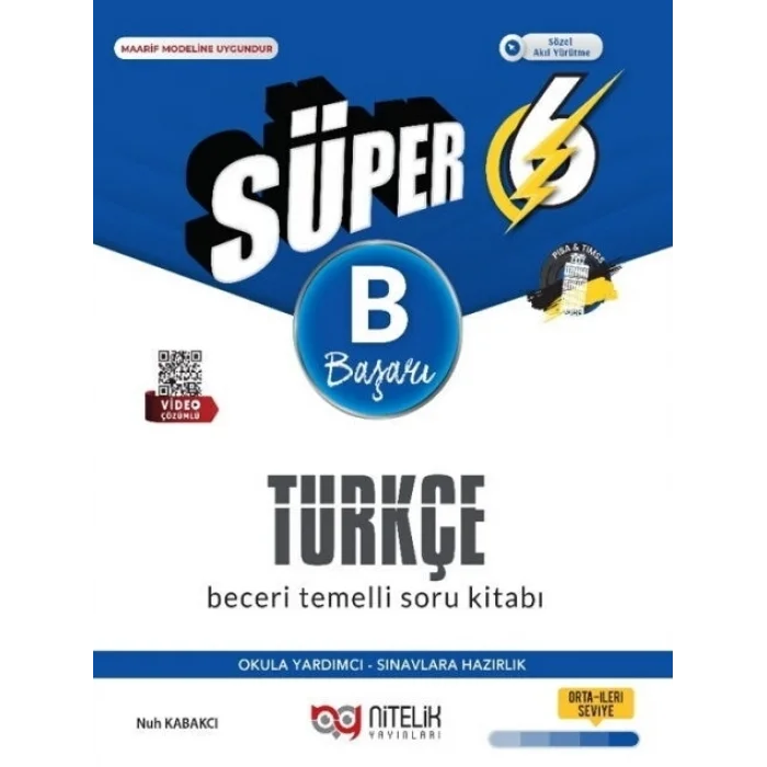 Nitelik Yayınları 6.sınıf (B) Süper Türkçe Soru Kitabı Beceri Temelli