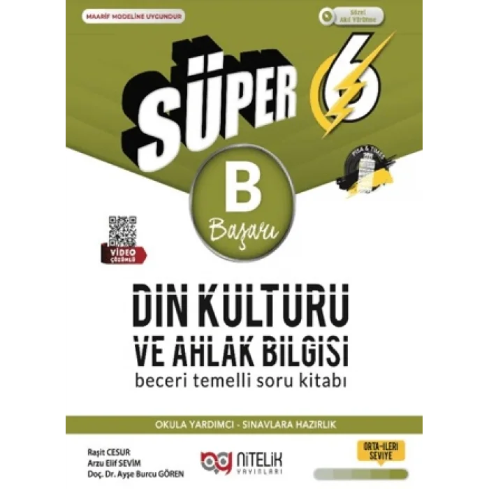 Nitelik Yayınları 6. Sınıf Din Kültürü Ve Ahlak Bilgisi B Beceri Temelli Soru Kitabı