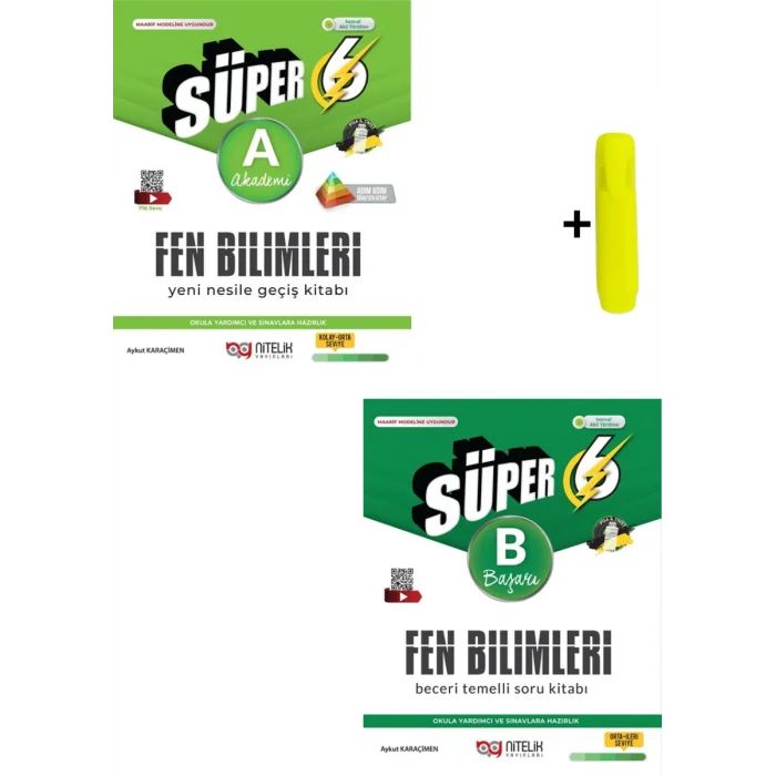 Nitelik Yayınları 6. Sınıf Fen Bilimleri (A) (B) Beceri Temelli Soru Kitabı Seti Yeni