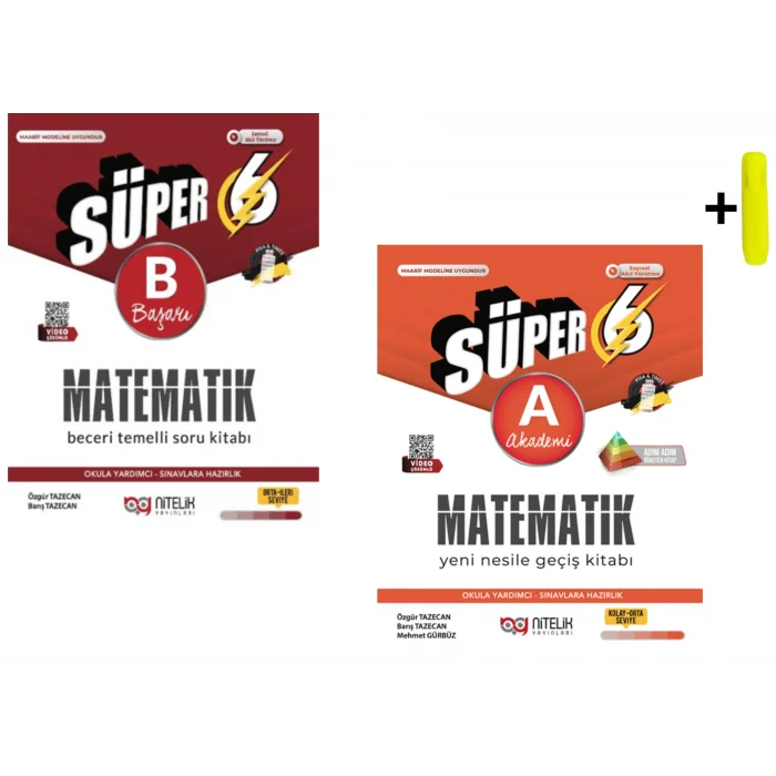 Nitelik Yayınları 6. Sınıf Matematik (A) (B) Beceri Temelli Soru Kitabı Seti Yeni