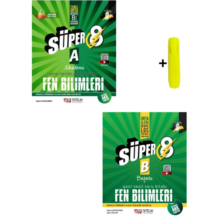 Nitelik Yayınları 8. Sınıf Fen Bilimleri (A) (B) Beceri Temelli Soru Kitabı Seti Yeni