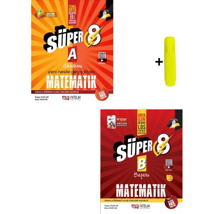 Nitelik Yayınları 8. Sınıf Matematik (A) (B) Beceri Temelli Soru Kitabı Seti Yeni
