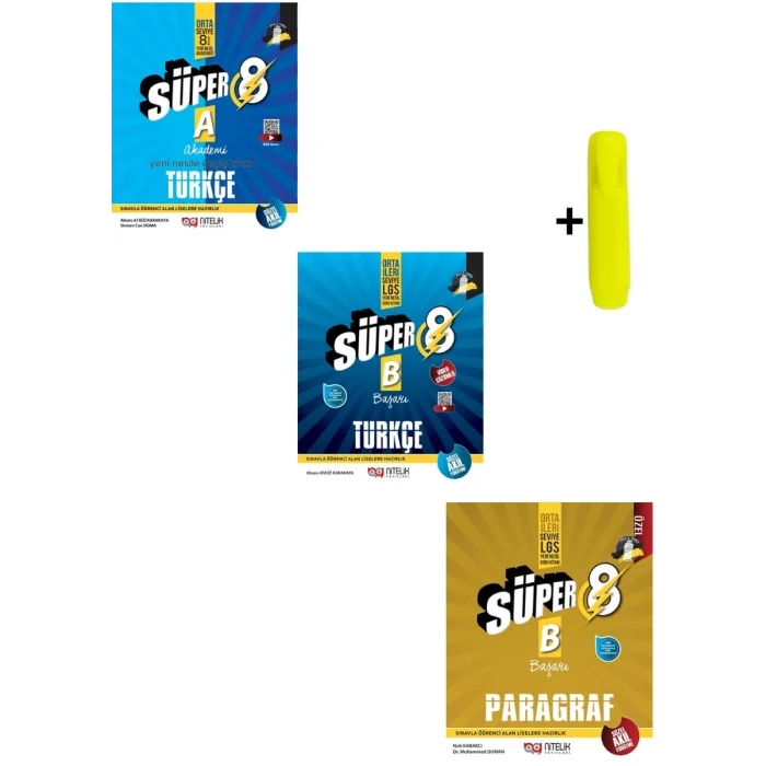 Nitelik Yayınları 8. Sınıf Türkçe (A) (B) Paragraf Beceri Temelli Soru Kitabı Seti Yeni