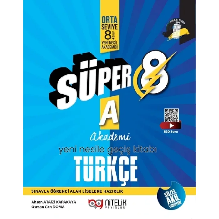 Nitelik Yayınları 8. Sınıf Türkçe (A) (B) Paragraf Beceri Temelli Soru Kitabı Seti Yeni