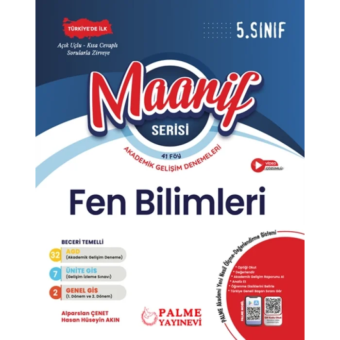 Palme 5.Sınıf Maarif Serisi Fen Bilimleri Haftalık Deneme (41 Föy)