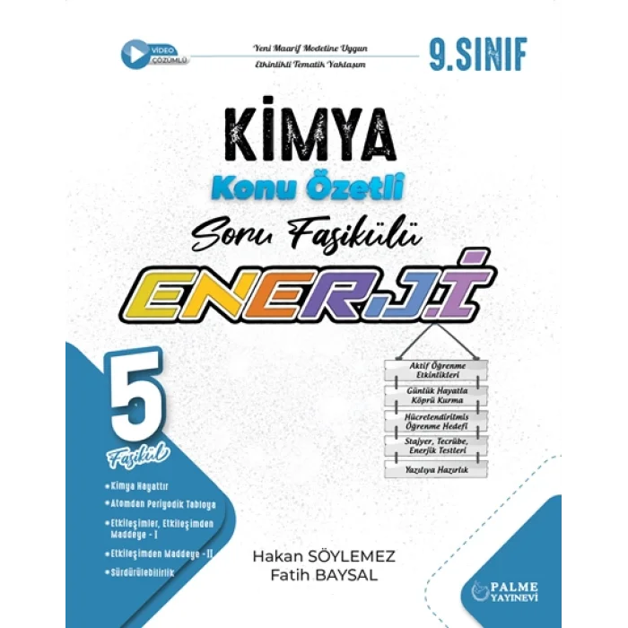 Palme 9 Enerji Kimya Konu Özetli Soru Fasükülleri 5 Fasikül
