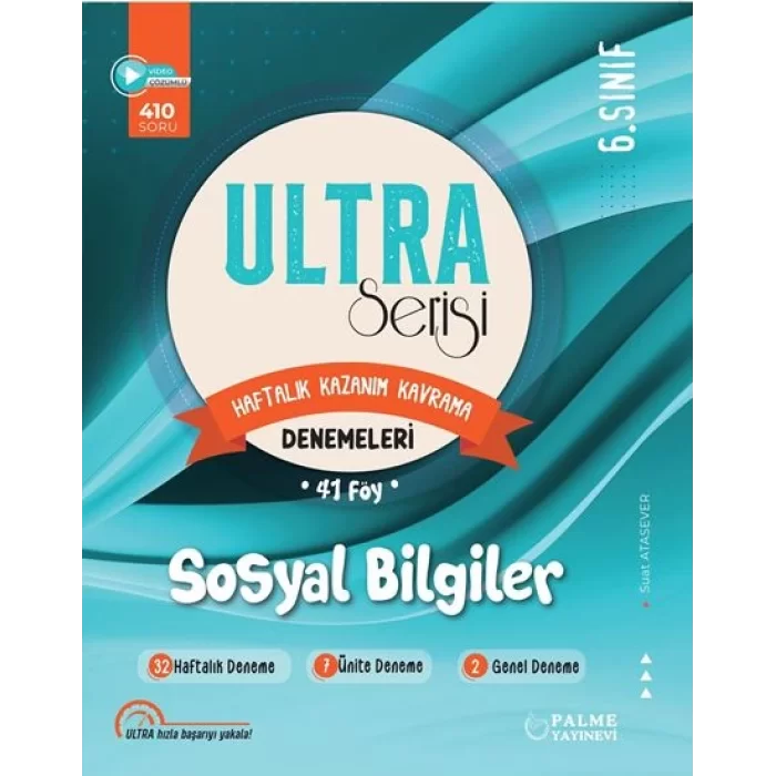 Palme Yayıncılık 6. Sınıf Ultra Sosyal Bilgiler Haftalık Kazanım Kavrama Denemeleri