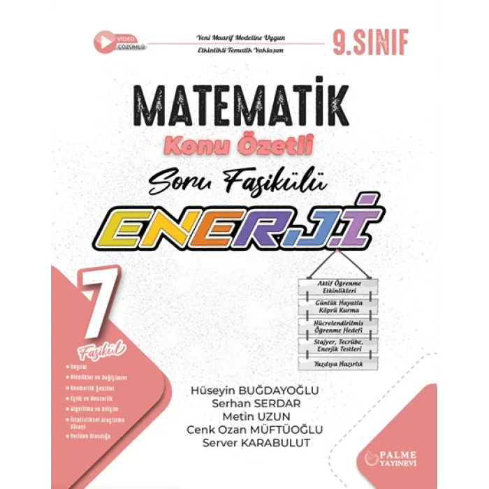 Palme Yayıncılık 9. Sınıf Enerji Matematik Konu Özetli Soru Fasikülleri Yeni