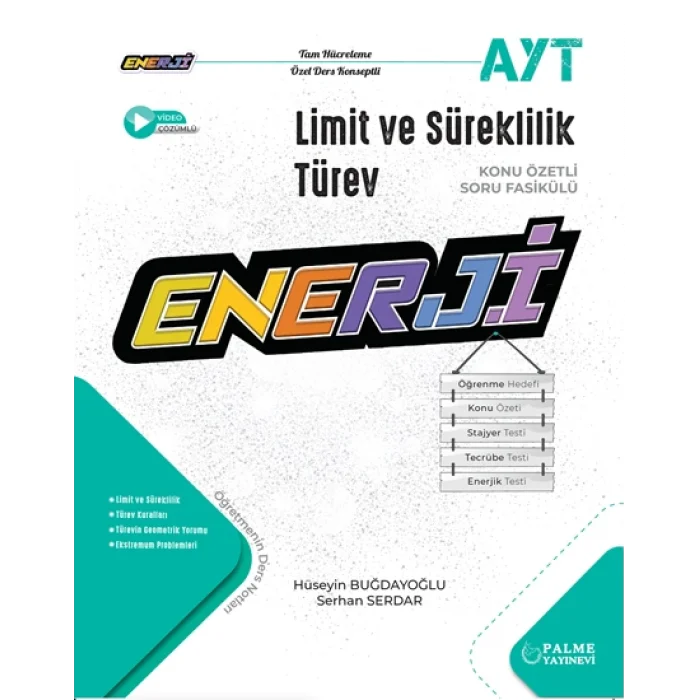 Palme Yayıncılık Enerji Limit Türev Süreklilik Soru Fasikülleri Yeni