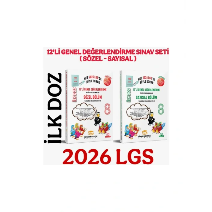 Sinan Kuzucu 8. Sınıf 2026 İlk Doz 12li Genel Değerlendirme Sınav Seti